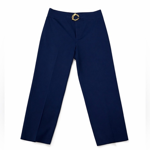 Ralph Lauren Pants - Ralph Lauren pants Dark Blue‎ Dress women’s size 12 gold accent waist